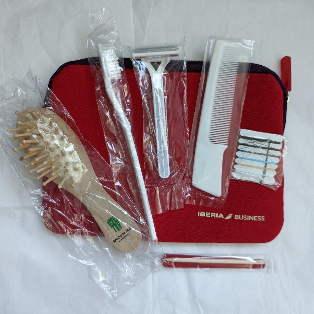 6 piece travel essentials airplane toiletries bag
